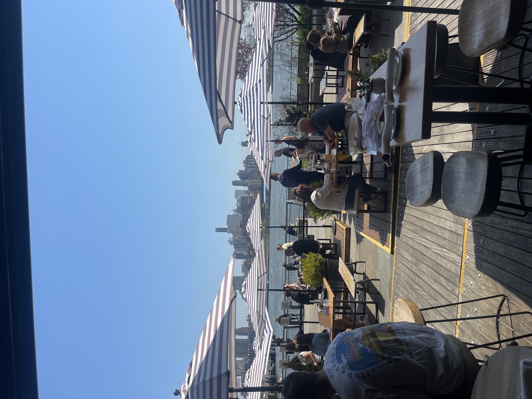 Rooftop city dining view